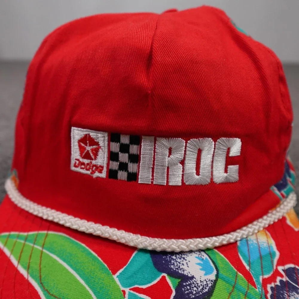 Vintage Dodge Hat Cap Snap Back Motorsport‎ Racing 80s Floral Island Retro